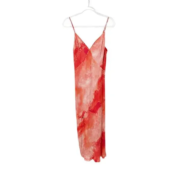 ALLSAINTS Melody Nerissa Peach Deer Print Midi Slipdress In Pink 10 - Picture 2 of 7